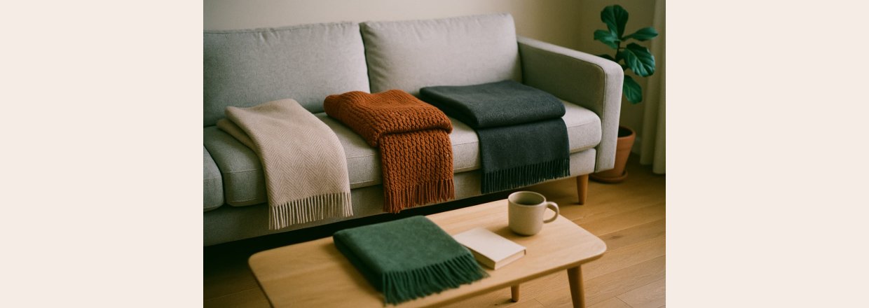 Plaider og t�pper i uld: v�lg den rette kvalitet til sofaen