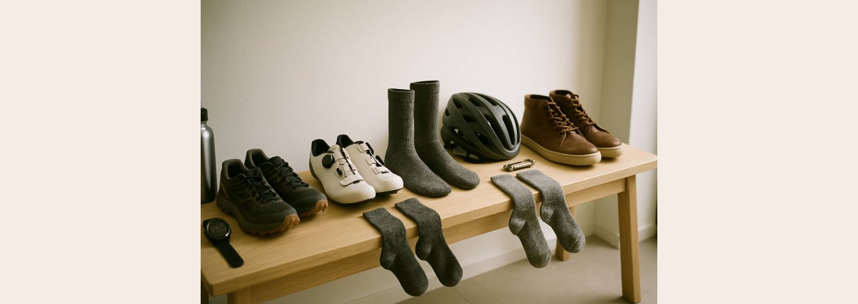 Sdan vlger du uldsokker til lb, cykling og hverdag