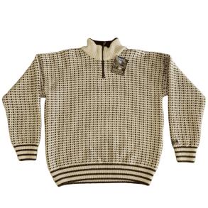 Islandsk strik hvid/mnster 100% uld