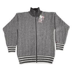 Strik cardigan koks/mnster 100% uld