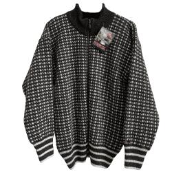 Strik cardigan koks/mnster 100% uld