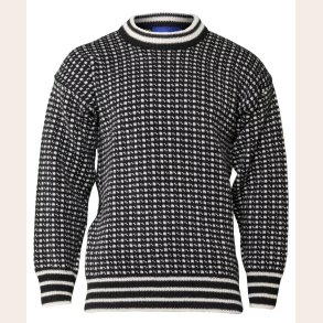 Br�tens uldtr�je sort/hvid 100% uld