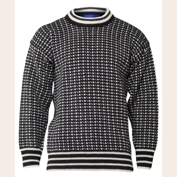 Br�tens uldtr�je sort/hvid 100% uld