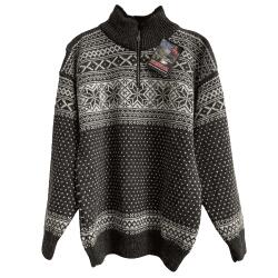 Koksgr mnstret norsk strik 100% uld