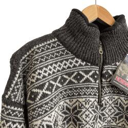 Koksgr mnstret norsk strik 100% uld