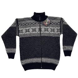 Navy mnster Cardigan 100% uld