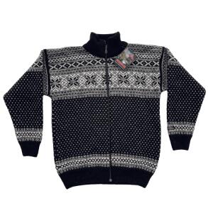 Navy mnster Cardigan 100% uld