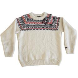 Hvid m/mnster 100% uld