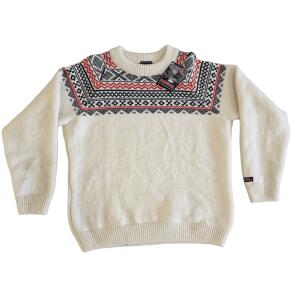 Hvid m/mnster 100% uld