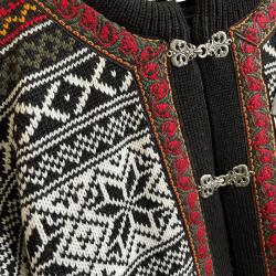Klassisk Norsk Cardigan med tin-hgter 100% uld Sort