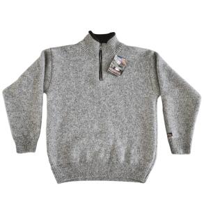 Ensfarvet gr norsk strik 100% uld