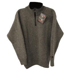 Ensfarvet gr norsk strik 100% uld