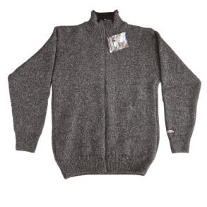 Ensfarvet koks cardigan 100% uld