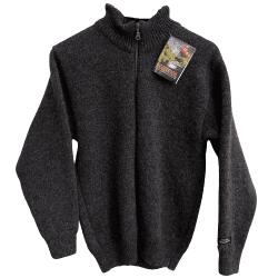 Ensfarvet koks cardigan 100% uld