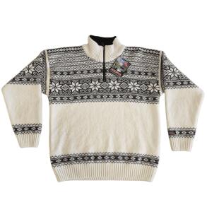 Hvid norsk strik 100% uld