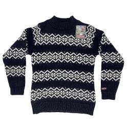 Islandsk sweater Navy 100% uld