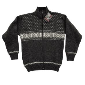 Norsk Cardigan koks/mnster 100%uld