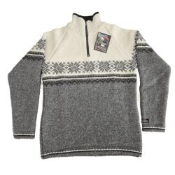 Norsk strik koks/hvid 100% uld