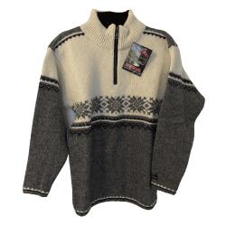 Norsk strik koks/hvid 100% uld