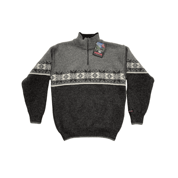 Norsk trøje koks/grå 100% uld