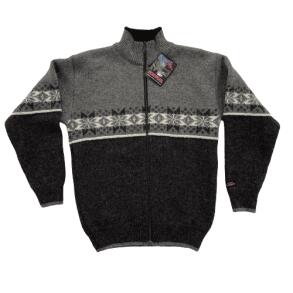 Norsk Cardigan koks/gr 100% uld