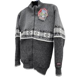 Windbreaker Cardigan i Uld Koks/Gr