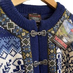 Klassisk Norsk Cardigan med tin-hgter 100% uld Bl