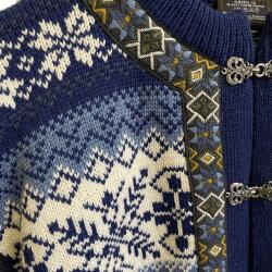 Klassisk Norsk Cardigan med tin-hgter 100% uld Bl