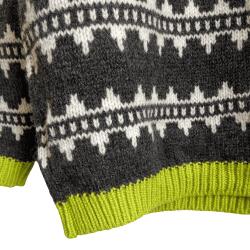 Islandsk strik Lynls/farvekant 100% uld