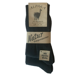 Uldsokker Alpaka  88% uld 2 par Sort/Sort