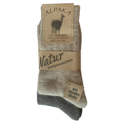 Uldsokker med Alpaka 88% uld 2 par Brun &amp; Beige str 35-50