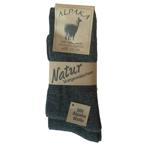 Uldsokker med  Alpaka 88% uld 2 par i Koks str 35-50