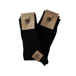 Uldsokker Alpaka  88% uld 2 par Sort/Sort