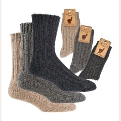 Alpakasokker tyk 100% Uld Beige