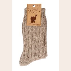 Alpakasokker tyk 100% Uld Beige