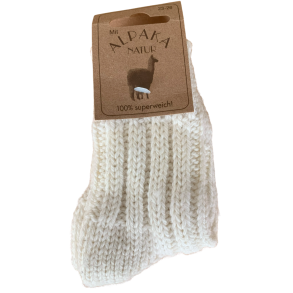 Tykke alpaka uldsokker til brn Hvid