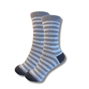 Alpakastr�mper 92% Uld Brun/beige stribet