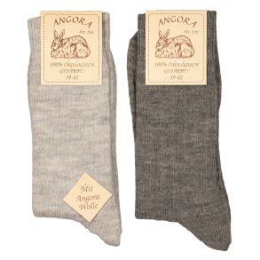 75% uld med Angora - 2 par Gr & Koks - str 35-50