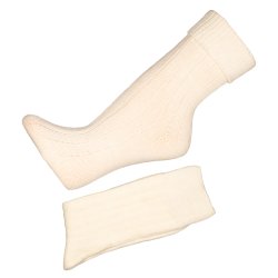 75% ULD med Angora -  2 par Hvid &amp; Beige - str 35-50