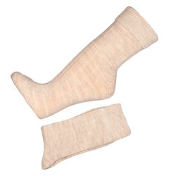 75% ULD med Angora -  2 par Hvid &amp; Beige - str 35-50