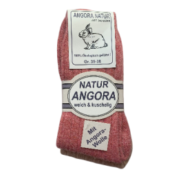 ULDSOKKER ANGORA 88% ULD 2 PAR Rosa/Beige