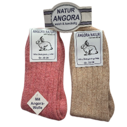 ULDSOKKER ANGORA 88% ULD 2 PAR Rosa/Beige