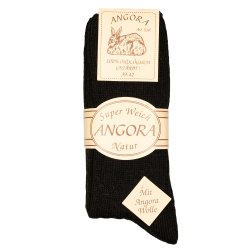 75 % uld med Angora -2 par i sort - str 35-50