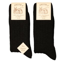 75 % uld med Angora -2 par i sort - str 35-50