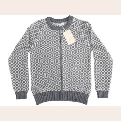 Fuza Wool Cardigan Lysebl/mnster 100% uld