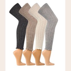 Lange benvarmere med Alpakauld Beige