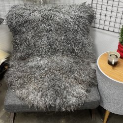 Dansk-Gottlandsk Langhret grt krllet lammeskind - 8611