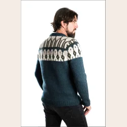 Fuza Wool Sweater petrol 100% merinould