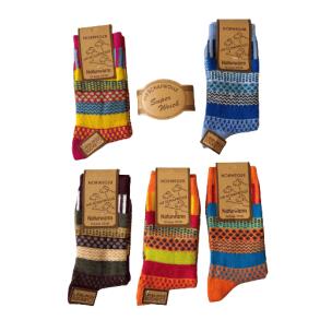 Farverige Uldsokker 2 par