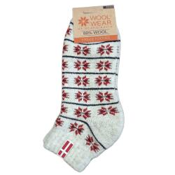 Uldsokker Footies Dansk Flag rdt mnster 80% Uld